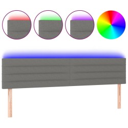 vidaXL LED Kopfteil Dunkelgrau 180x5x78/88 cm Stoff