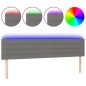 vidaXL LED Kopfteil Dunkelgrau 180x5x78/88 cm Stoff
