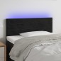 vidaXL LED Kopfteil Schwarz 90x5x78/88 cm Samt