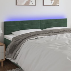 vidaXL LED Kopfteil Dunkelgrün 200x5x78/88 cm Samt