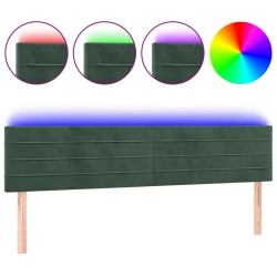 vidaXL LED Kopfteil Dunkelgrün 200x5x78/88 cm Samt
