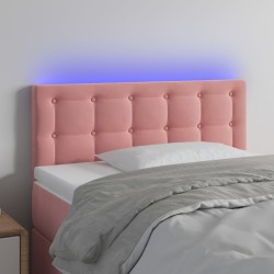 vidaXL LED Kopfteil Rosa 80x5x78/88 cm Samt 