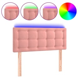 vidaXL LED Kopfteil Rosa 80x5x78/88 cm Samt 