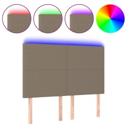 vidaXL LED Kopfteil Taupe 144x5x118/128 cm Stoff