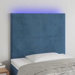 vidaXL LED Kopfteil Dunkelblau 90x5x118/128 cm Samt