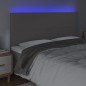 vidaXL LED Kopfteil Grau 200x5x118/128 cm Kunstleder