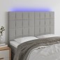 vidaXL LED Kopfteil Hellgrau 144x5x118/128 cm Stoff vidaXL LED Kopfteil Hellgrau 144x5x118/128 cm Stoff
