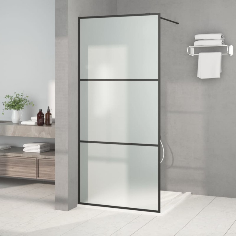 vidaXL Duschwand für Begehbare Dusche Schwarz 90x195cm Matt ESG-Glas vidaXL Duschwand für Begehbare Dusche Schwarz 90x195cm Matt ESG-Glas