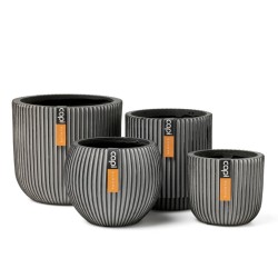 Capi 4-tlg. Blumentopf-Set Groove Anthrazit