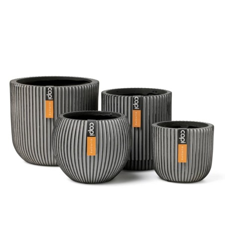Capi 4-tlg. Blumentopf-Set Groove Anthrazit
