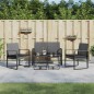 5-tlg. Garten-Essgruppe mit Kissen Dunkelgrau PP-Rattan 5-tlg. Garten-Essgruppe mit Kissen Dunkelgrau PP-Rattan