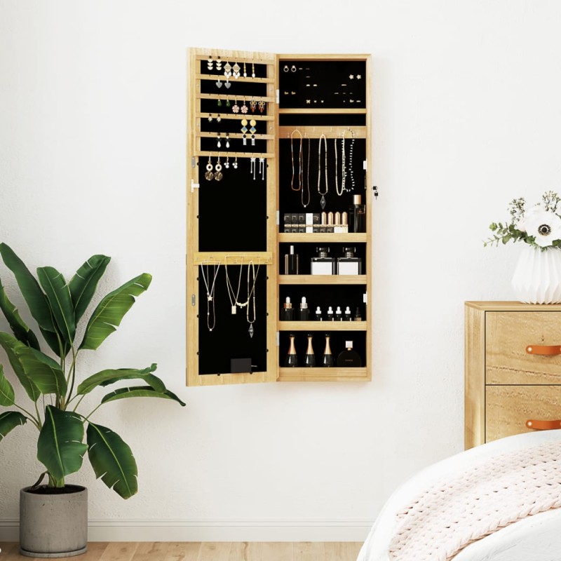 Spiegel-Schmuckschrank mit LED-Beleuchtung Wandmontage Spiegel-Schmuckschrank mit LED-Beleuchtung Wandmontage