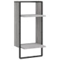 vidaXL Wandregal mit Stange Grau Sonoma 30x25x65 cm vidaXL Wandregal mit Stange Grau Sonoma 30x25x65 cm