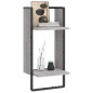 vidaXL Wandregal mit Stange Grau Sonoma 30x25x65 cm vidaXL Wandregal mit Stange Grau Sonoma 30x25x65 cm