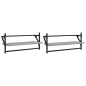 vidaXL Wandregale mit Stangen 2 Stk. Grau Sonoma 65x25x30 cm vidaXL Wandregale mit Stangen 2 Stk. Grau Sonoma 65x25x30 cm