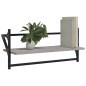 vidaXL Wandregale mit Stangen 2 Stk. Grau Sonoma 65x25x30 cm vidaXL Wandregale mit Stangen 2 Stk. Grau Sonoma 65x25x30 cm