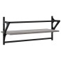 vidaXL Wandregale mit Stangen 2 Stk. Grau Sonoma 65x25x30 cm vidaXL Wandregale mit Stangen 2 Stk. Grau Sonoma 65x25x30 cm
