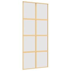 vidaXL Schiebetür Golden 90x205 cm Matt ESG-Glas und Aluminium
