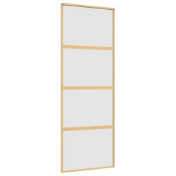 vidaXL Schiebetür Golden 76x205 cm Matt ESG-Glas und Aluminium