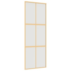 vidaXL Schiebetür Golden 76x205 cm Matt ESG-Glas und Aluminium