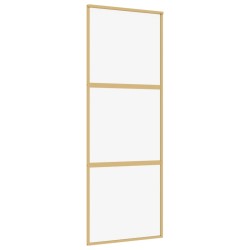vidaXL Schiebetür Golden 76x205 cm ESG-Klarglas und Aluminium