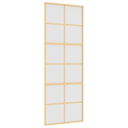vidaXL Schiebetür Golden 76x205 cm Matt ESG-Glas und Aluminium
