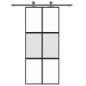 vidaXL Schiebetür Schwarz 90x205 cm Hartglas und Aluminium vidaXL Schiebetür Schwarz 90x205 cm Hartglas und Aluminium
