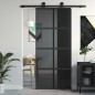 vidaXL Schiebetür Schwarz 90x205 cm Hartglas und Aluminium vidaXL Schiebetür Schwarz 90x205 cm Hartglas und Aluminium