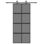 vidaXL Schiebetür Schwarz 90x205 cm Hartglas und Aluminium vidaXL Schiebetür Schwarz 90x205 cm Hartglas und Aluminium