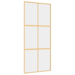 vidaXL Schiebetür Golden 90x205 cm ESG-Klarglas und Aluminium