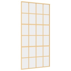 vidaXL Schiebetür Golden 102,5x205 cm ESG-Klarglas und Aluminium