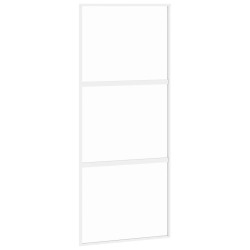 vidaXL Schiebetür Weiß 90x205 cm Hartglas und Aluminium