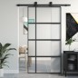 vidaXL Schiebetür Schwarz 102,5x205 cm Hartglas und Aluminium vidaXL Schiebetür Schwarz 102,5x205 cm Hartglas und Aluminium