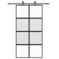 vidaXL Schiebetür Schwarz 102,5x205 cm Hartglas und Aluminium vidaXL Schiebetür Schwarz 102,5x205 cm Hartglas und Aluminium
