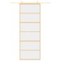 vidaXL Schiebetür Golden 76x205 cm ESG-Klarglas und Aluminium vidaXL Schiebetür Golden 76x205 cm ESG-Klarglas und Aluminium