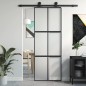 vidaXL Schiebetür Schwarz 76x205 cm Hartglas und Aluminium vidaXL Schiebetür Schwarz 76x205 cm Hartglas und Aluminium
