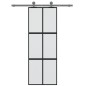 vidaXL Schiebetür Schwarz 76x205 cm Hartglas und Aluminium vidaXL Schiebetür Schwarz 76x205 cm Hartglas und Aluminium