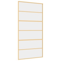 vidaXL Schiebetür Golden 102,5x205 cm ESG-Klarglas und Aluminium
