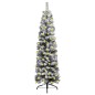vidaXL Weihnachtsbaum Schlank mit Beleuchtung & Schnee Grün 180 cm PVC vidaXL Weihnachtsbaum Schlank mit Beleuchtung & Schnee Grün 180 cm PVC