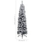 vidaXL Weihnachtsbaum Schlank mit Beleuchtung & Schnee Grün 120 cm PVC vidaXL Weihnachtsbaum Schlank mit Beleuchtung & Schnee Grün 120 cm PVC