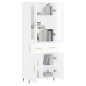 Highboard Hochglanz-Weiß 69,5x34x180 cm Holzwerkstoff Highboard Hochglanz-Weiß 69,5x34x180 cm Holzwerkstoff