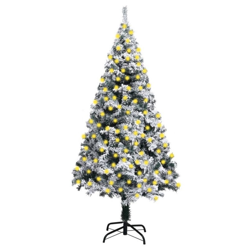 vidaXL Künstlicher Weihnachtsbaum mit Beleuchtung & Schnee Grün 210 cm vidaXL Künstlicher Weihnachtsbaum mit Beleuchtung & Schnee Grün 210 cm