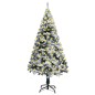 vidaXL Künstlicher Weihnachtsbaum mit Beleuchtung & Schnee Grün 210 cm vidaXL Künstlicher Weihnachtsbaum mit Beleuchtung & Schnee Grün 210 cm