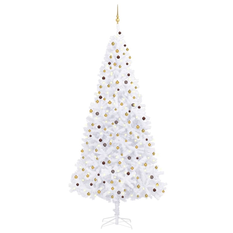 vidaXL Künstlicher Weihnachtsbaum Beleuchtung & Kugeln LEDs 300cm Weiß vidaXL Künstlicher Weihnachtsbaum Beleuchtung & Kugeln LEDs 300cm Weiß