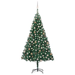 vidaXL Künstlicher Weihnachtsbaum mit Beleuchtung & Kugeln Grün 240 cm