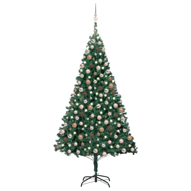 vidaXL Künstlicher Weihnachtsbaum mit Beleuchtung & Kugeln Grün 240 cm vidaXL Künstlicher Weihnachtsbaum mit Beleuchtung & Kugeln Grün 240 cm