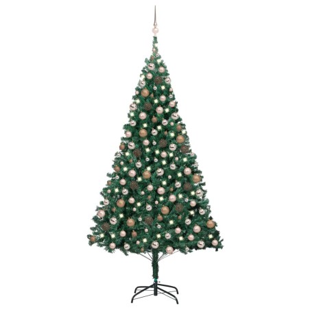 vidaXL Künstlicher Weihnachtsbaum mit Beleuchtung & Kugeln Grün 240 cm