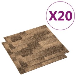vidaXL Teppichfliesen 20 Stk. 5 m² Braun