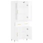 Highboard Hochglanz-Weiß 69,5x34x180 cm Holzwerkstoff Highboard Hochglanz-Weiß 69,5x34x180 cm Holzwerkstoff
