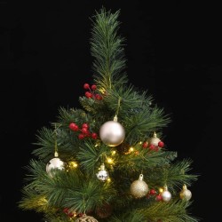 vidaXL Künstlicher Weihnachtsbaum Klappbar 150 LEDs & Kugeln 150 cm